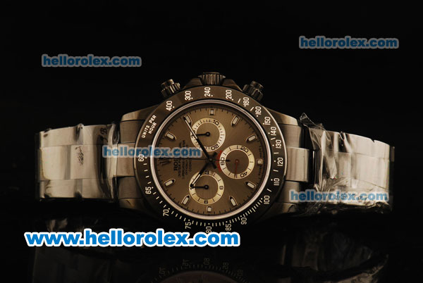 Rolex Daytona Chronograph Swiss Valjoux 7750 Automatic Movement PVD Case with Black Bezel and PVD Strap - Click Image to Close
